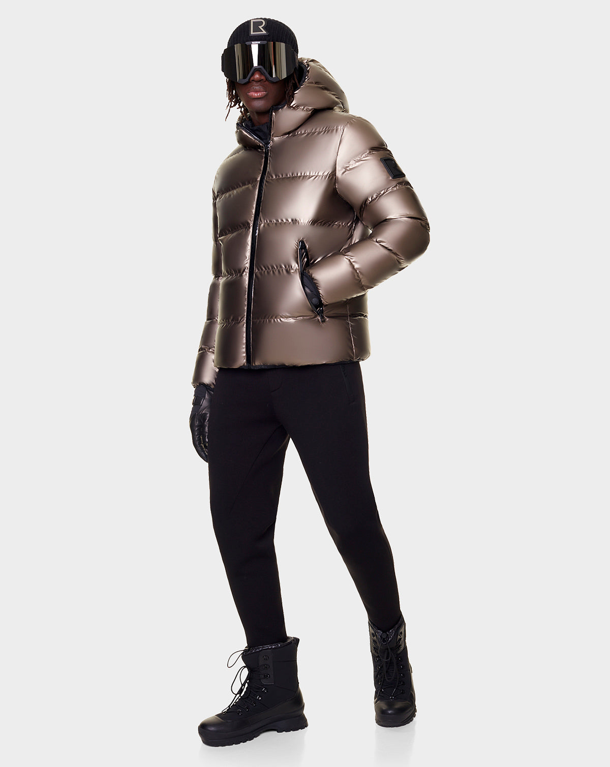 Men | CARTER Reversible Down Puffer | Metallic Chocolate
