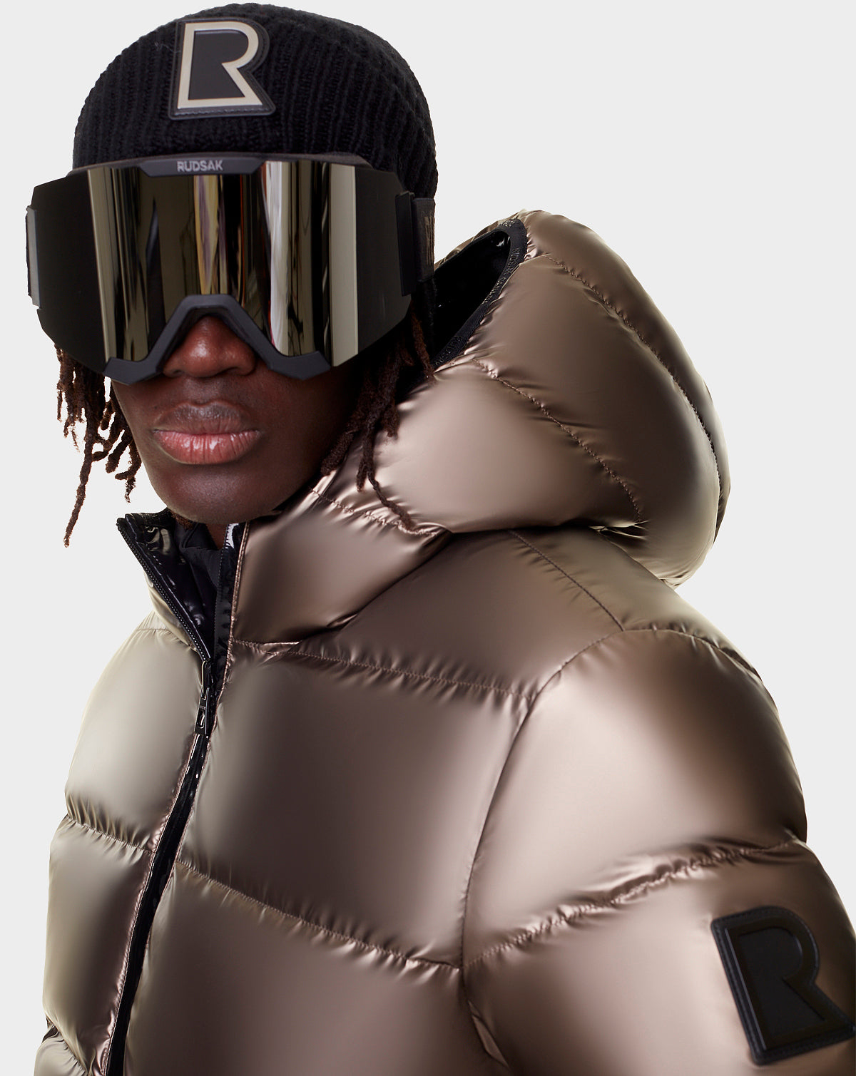 Men | CARTER Reversible Down Puffer | Metallic Chocolate