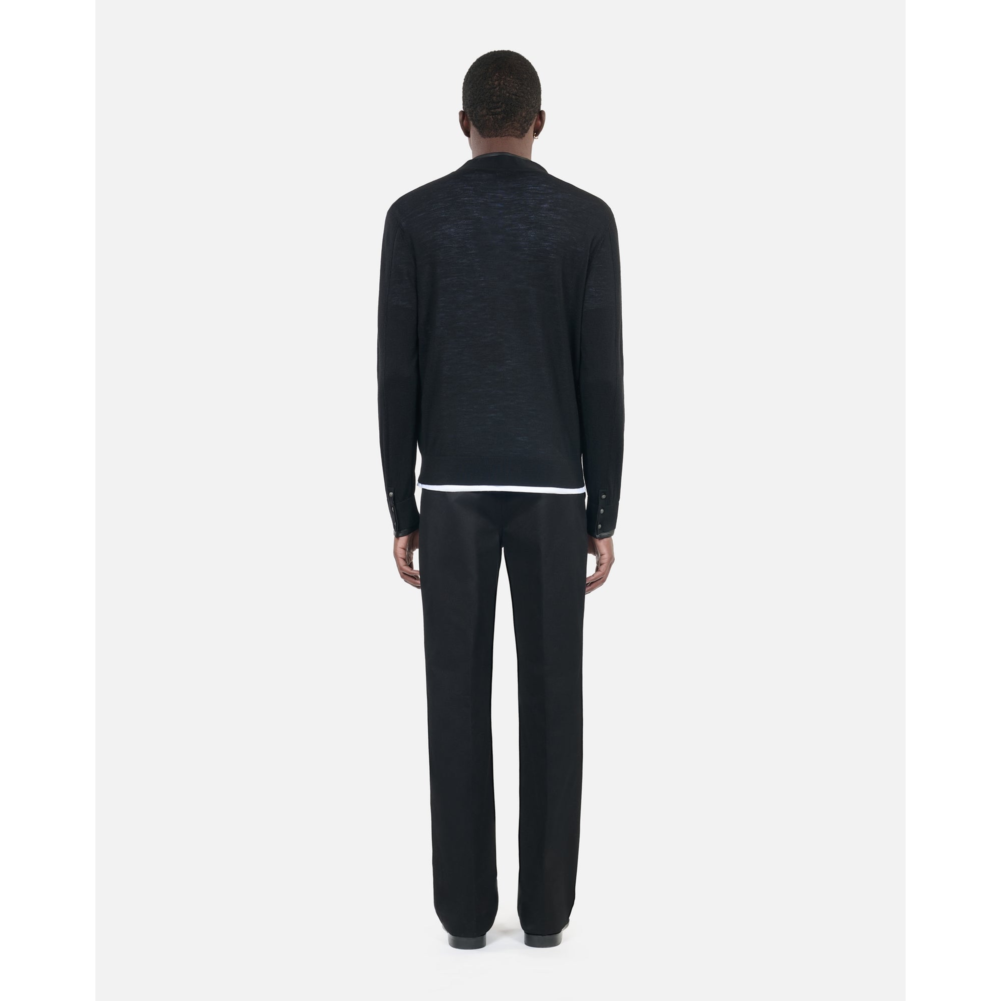 Merino Wool Cardigan | Men | Black