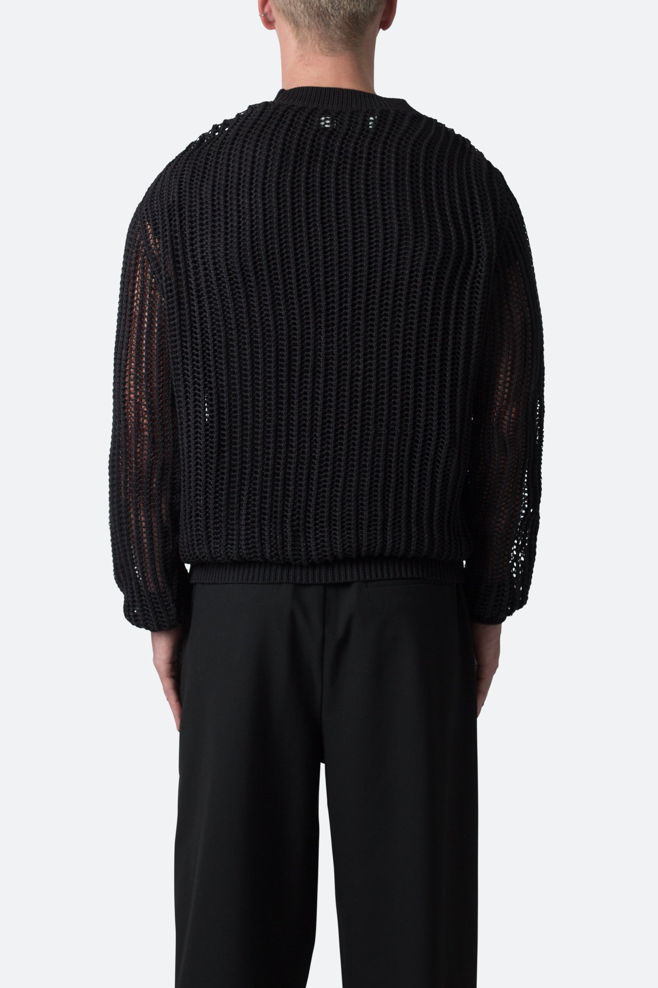 Mesh Knit Sweater | Black