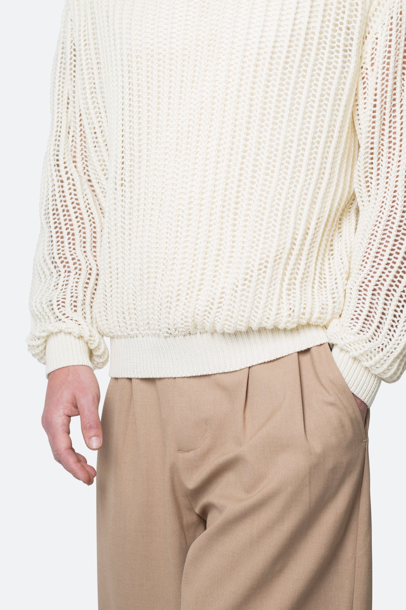 Mesh Knit Sweater | Cream