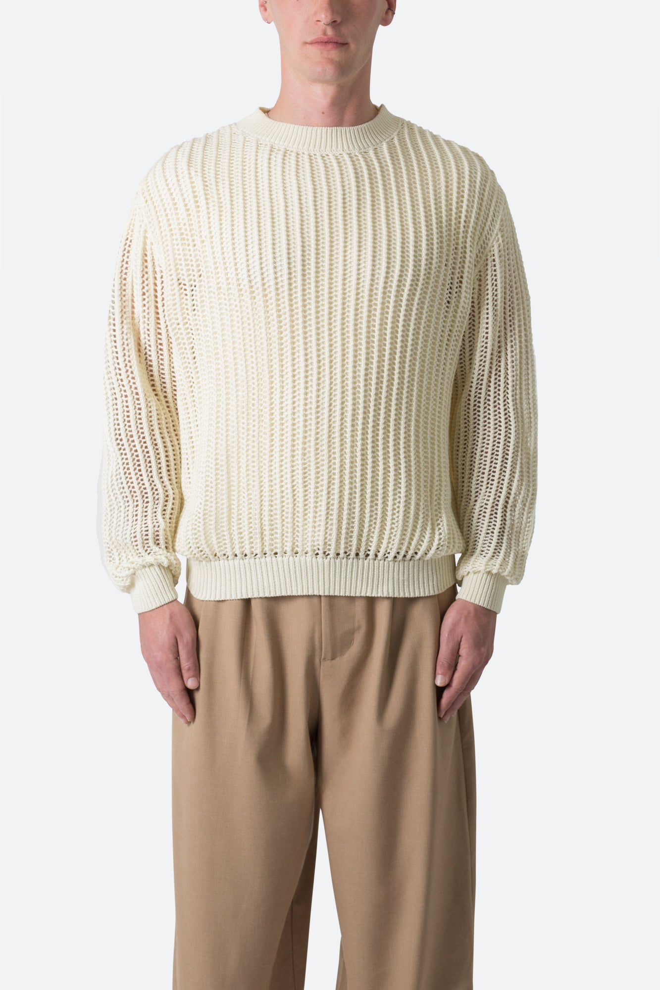 Mesh Knit Sweater | Cream