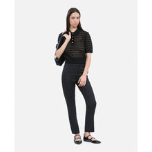 Mesh Polo T-Shirt | Women | Black