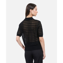 Mesh Polo T-Shirt | Women | Black