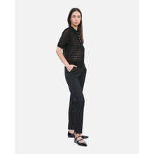 Mesh Polo T-Shirt | Women | Black