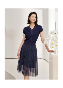 Mesh Skirt | Navy