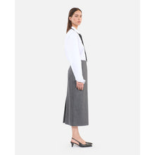 Mid-Length Striped Pencil Skirt | Women | Light Grey