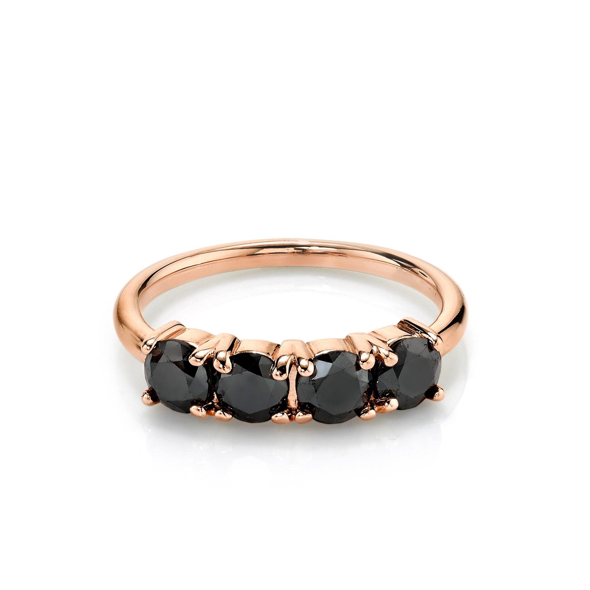 Women | Midnight Magic Black Diamond Band | 14k Rose Gold