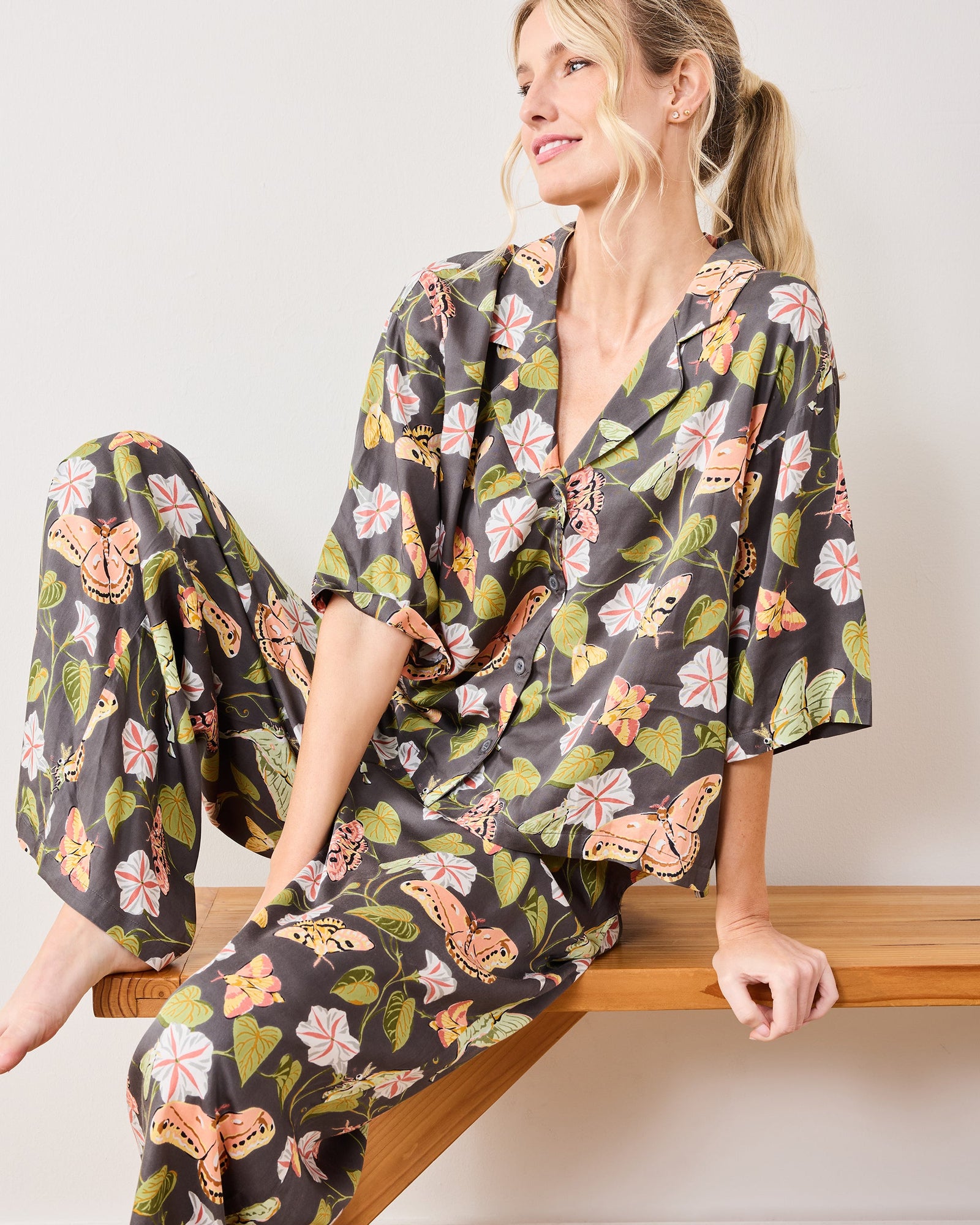 Midnight Flutter - Eco Satin Wildest Dreams Set - Slate - Printfresh