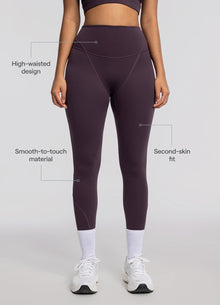 High-Waisted Stretch Performance Leggings | Midnight Plum