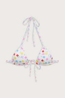 Mikayla Floral Triangle Bikini Top - Dune Daisy