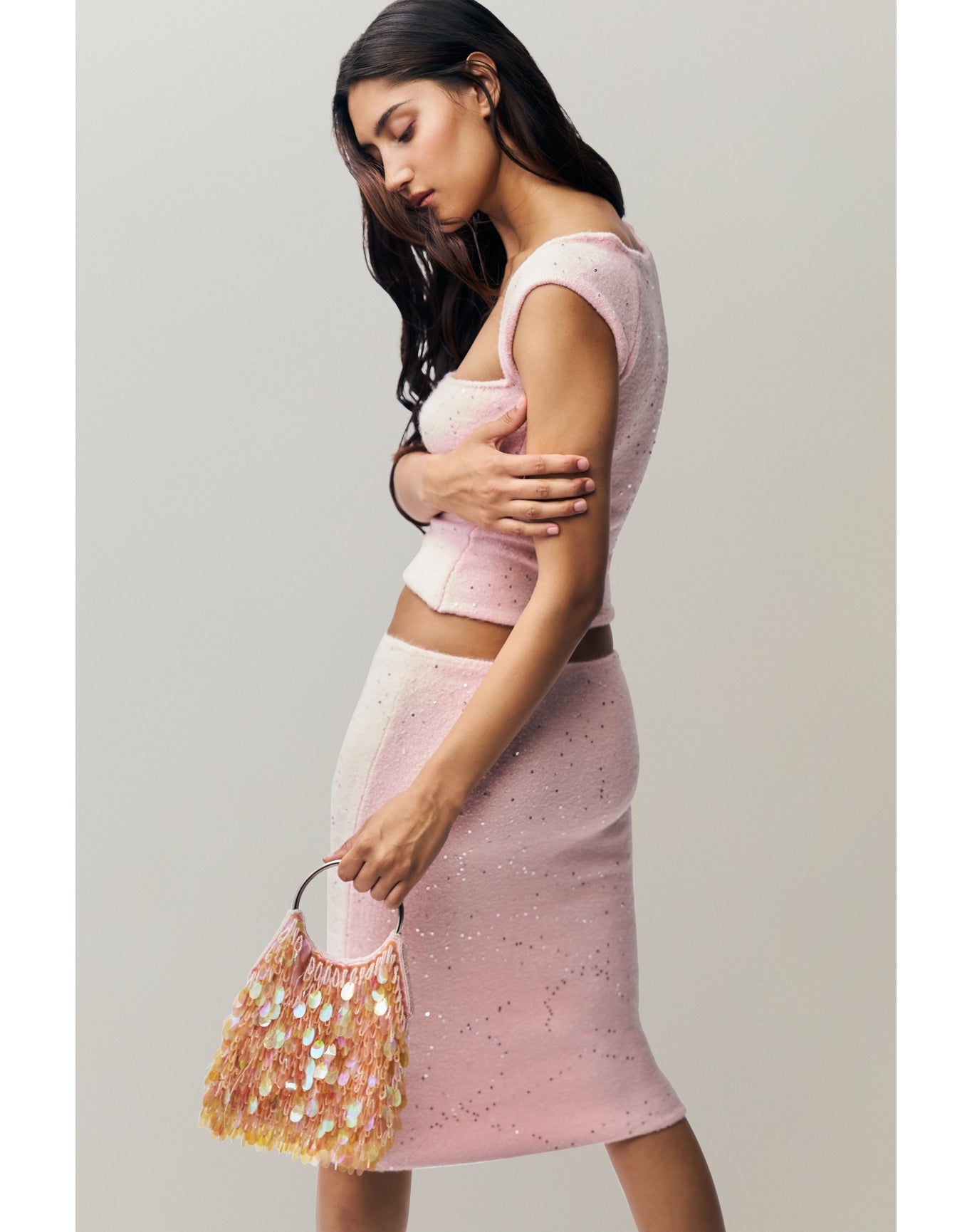 Miki Sequin Knit Midi Skirt | Ballet Slipper