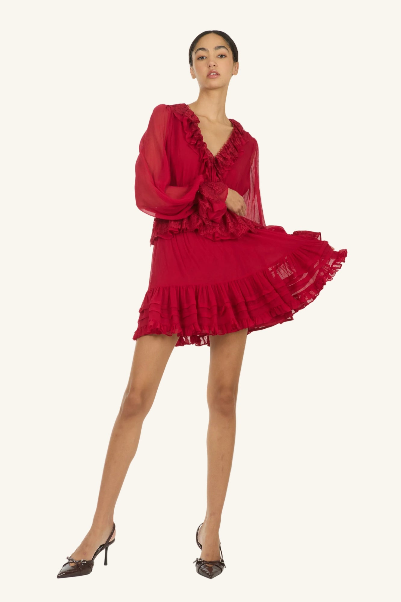 Nilou Skirt | Lipstick Red