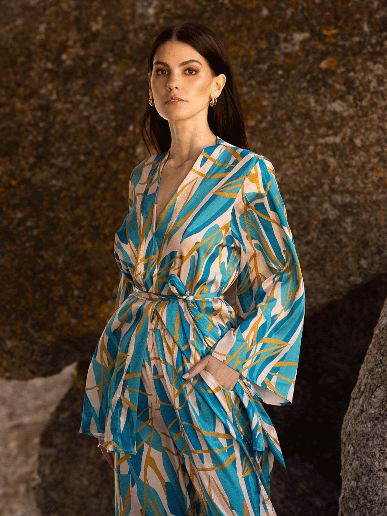 Mini Kimono | Blossom Teal