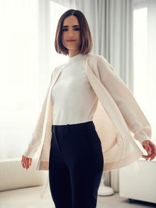 Womens | Atlas Merino Belted Cardigan | Ivory