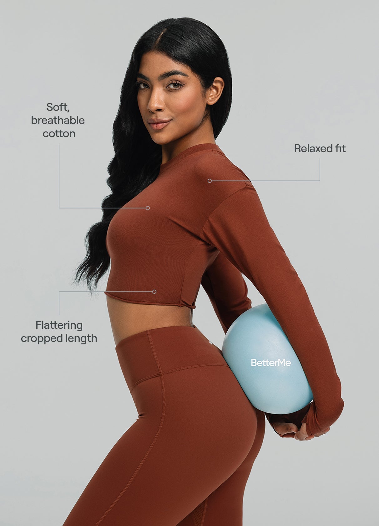 Cropped Long Sleeve | Rust Brown