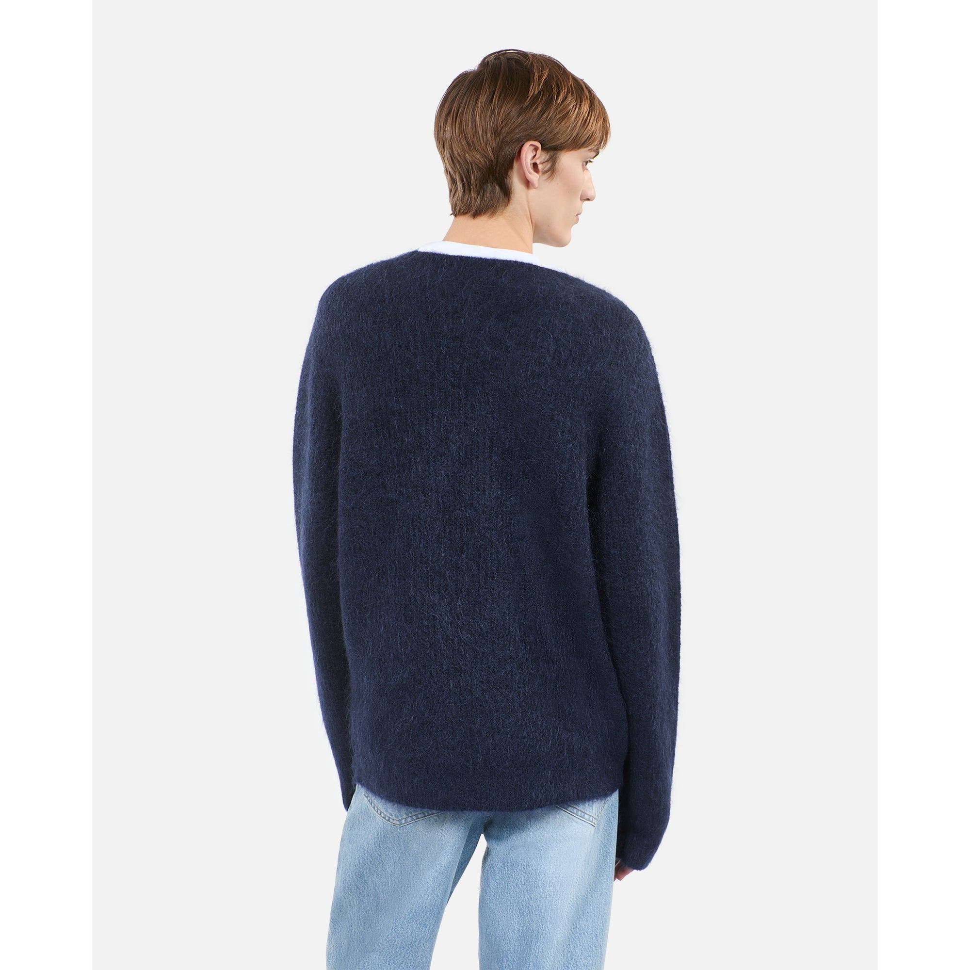 Mohair And Wool Sweater | Men | Navy Blue