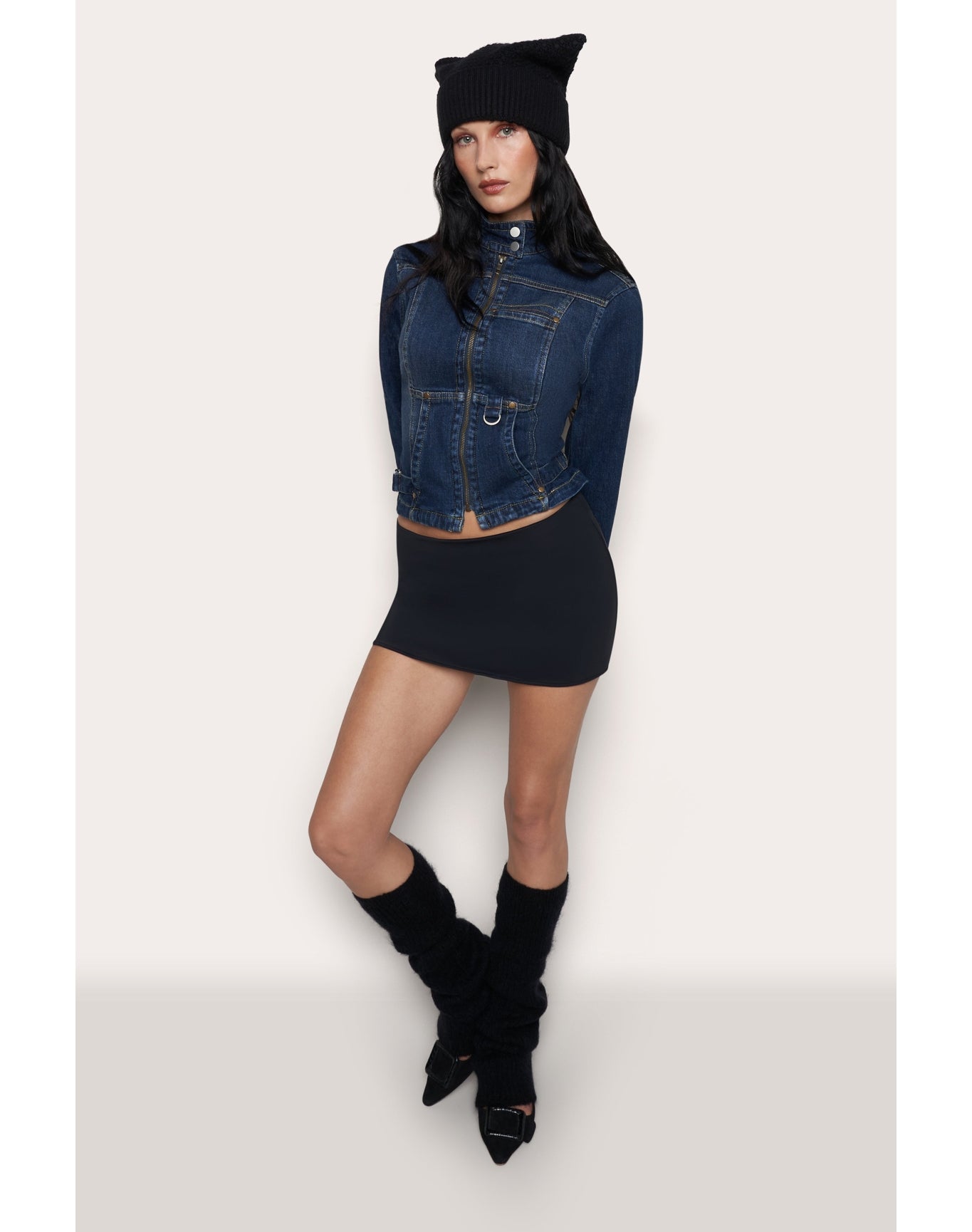 Mohair Rib Leg Warmers | Black