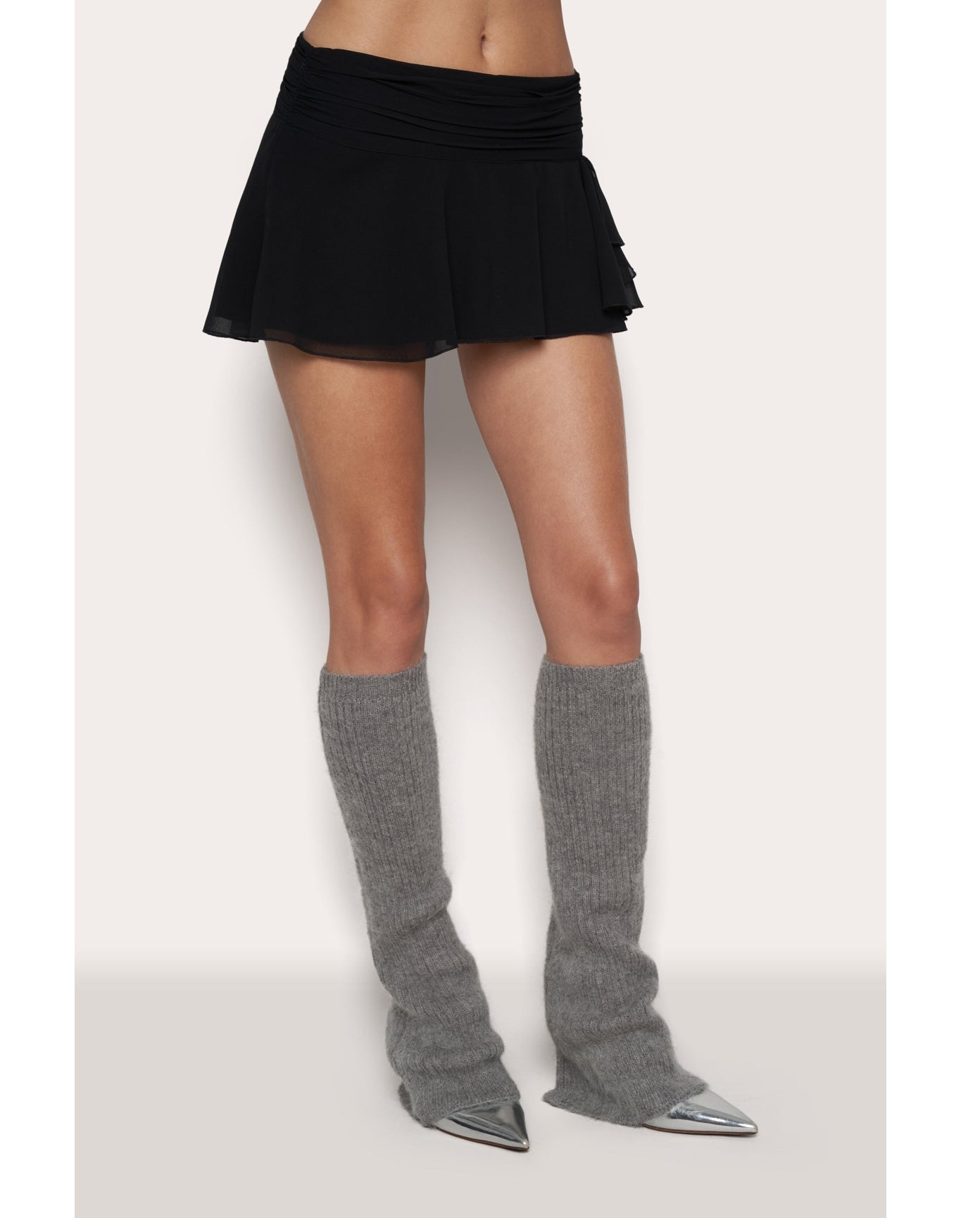 Mohair Rib Leg Warmers | Heather Grey