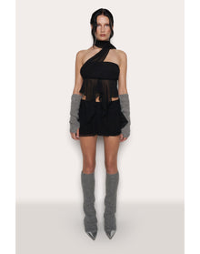 Mohair Rib Leg Warmers | Heather Grey