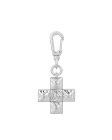 Molten Cross Key Chain - Silver | Plated Silver