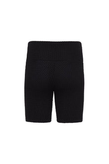 Midi Bike Short | Black Crochet