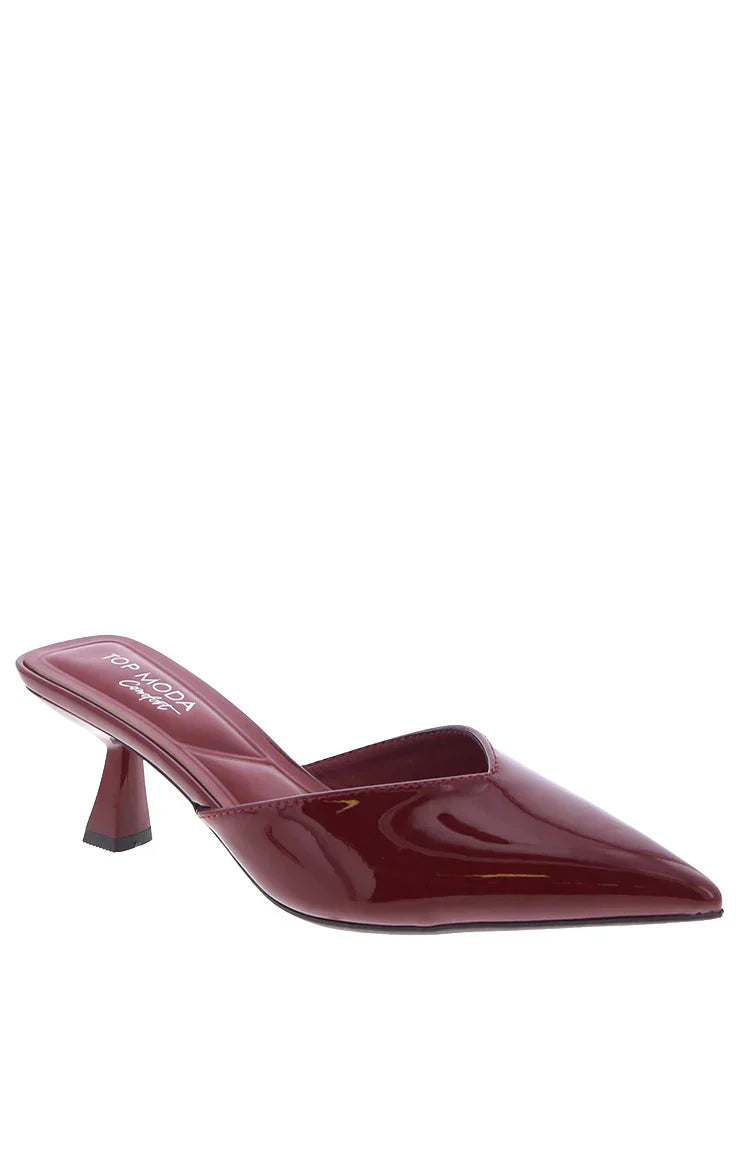 Morley Patent Mule Heels | Cherry Red