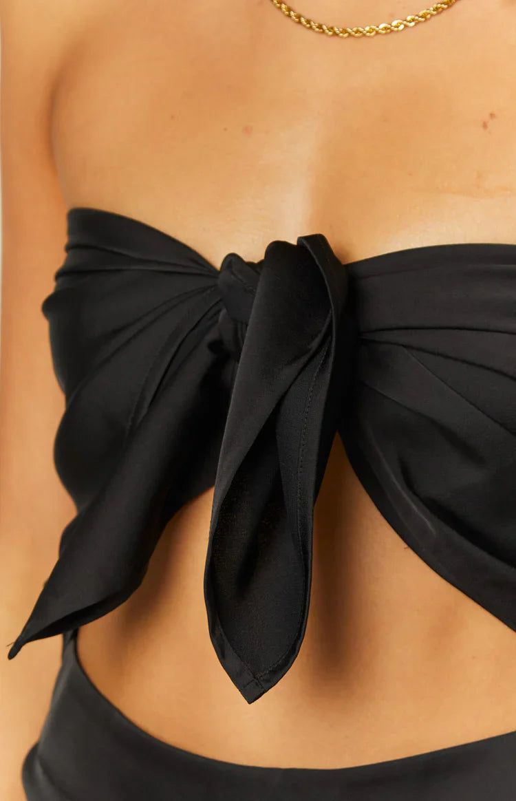 Mykonos Scarf Top | Black
