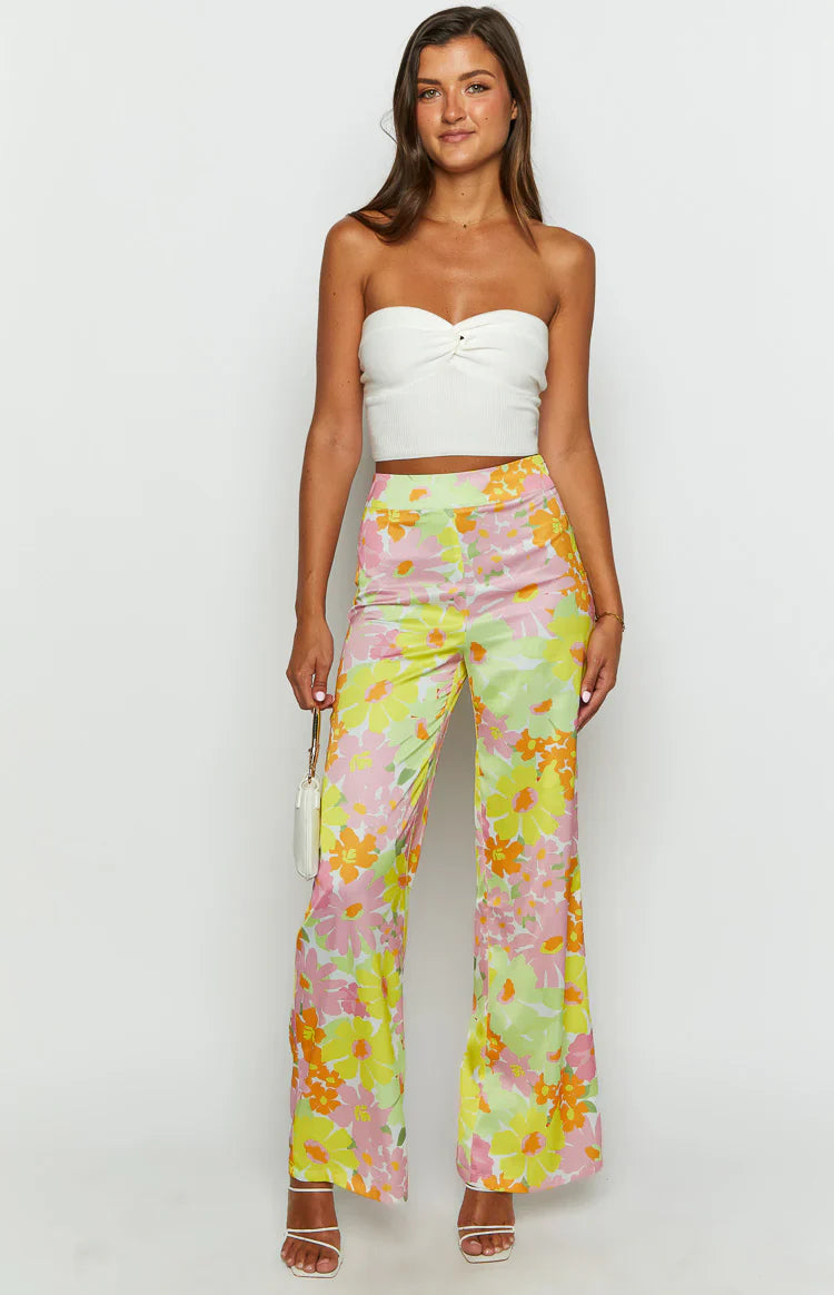 Mykonos Floral Pants | Yellow