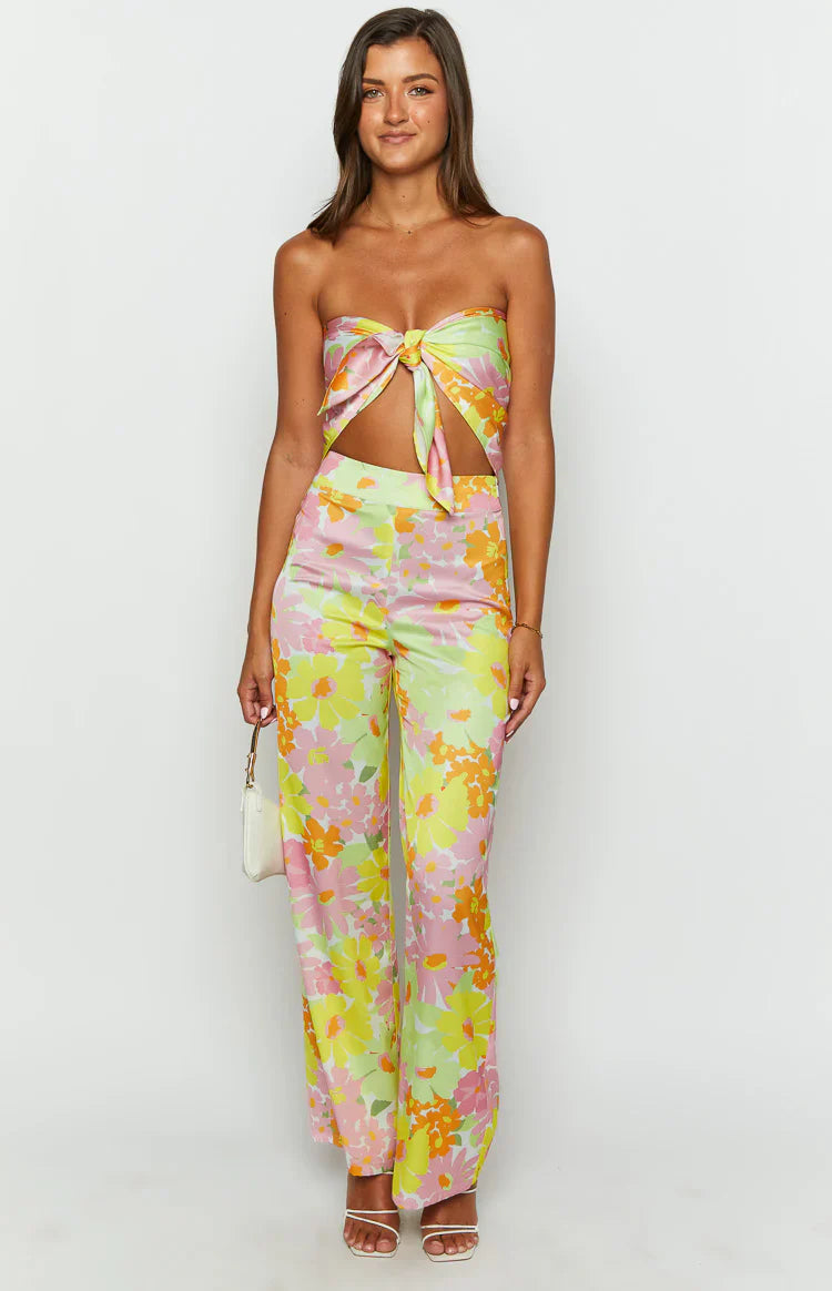 Mykonos Floral Pants | Yellow