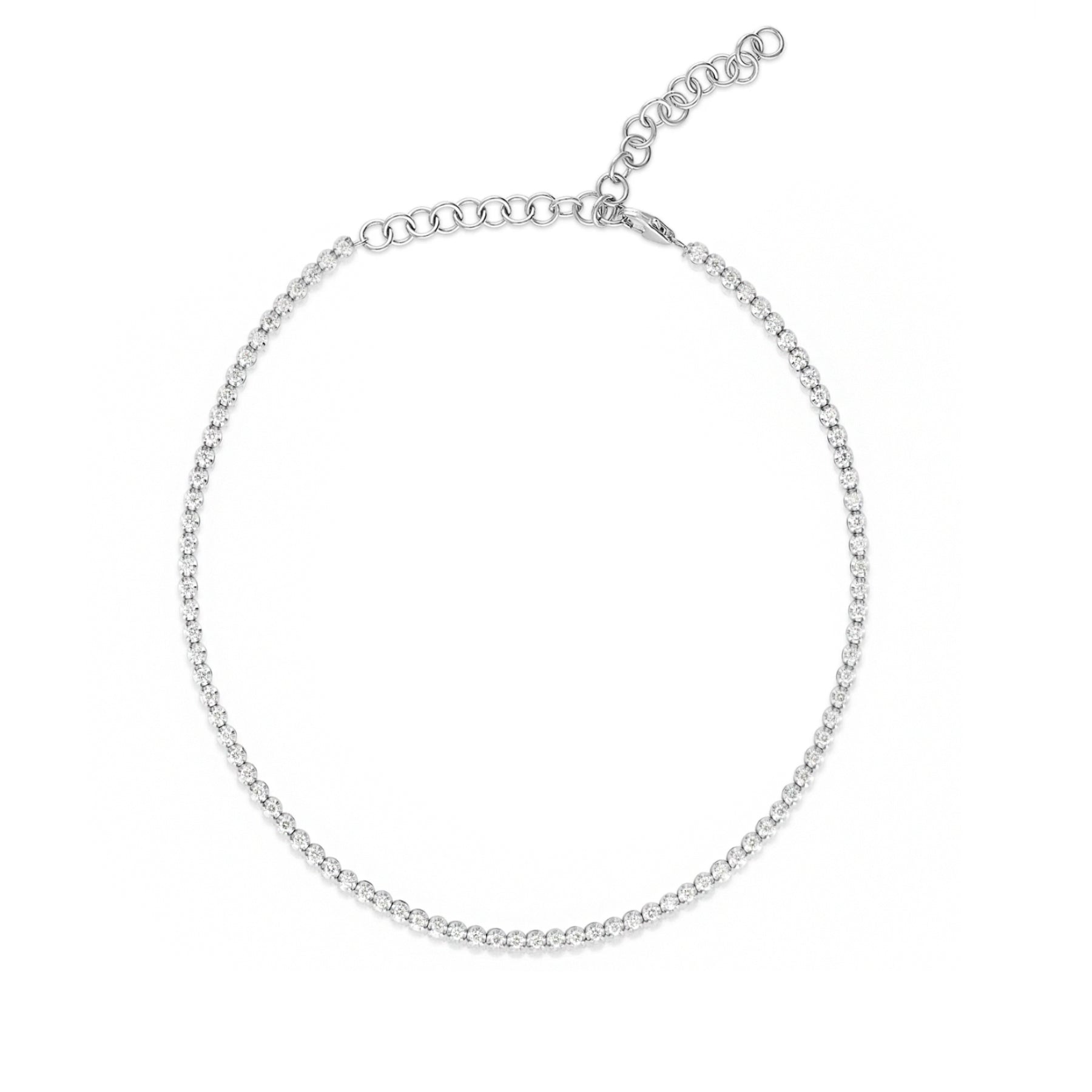 white gold 1 carat diamond choker