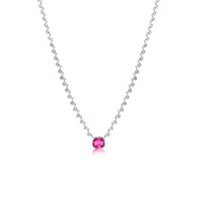 Pink Sapphire And Diamond Necklace 14Kt White Gold | White Gold