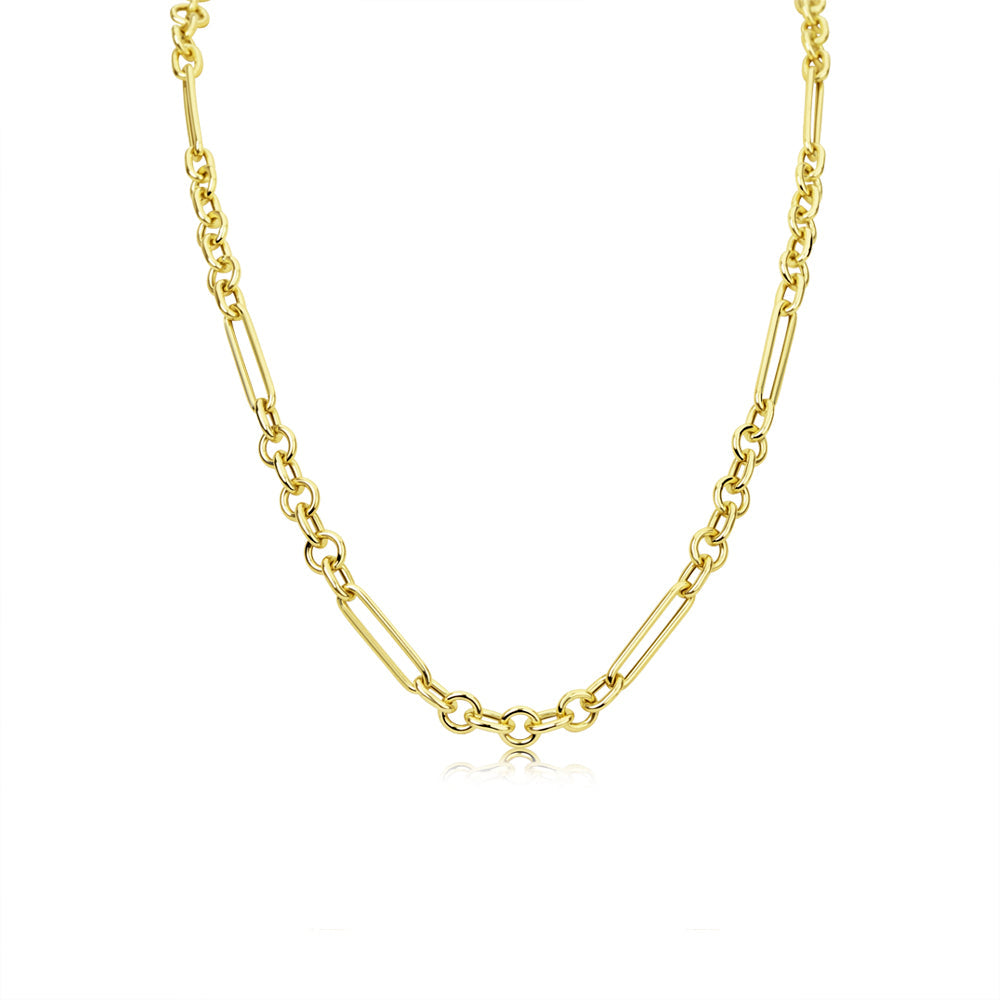 14kt Yellow Gold Mixed Link Chunky Chain  16 inches | Yellow Gold