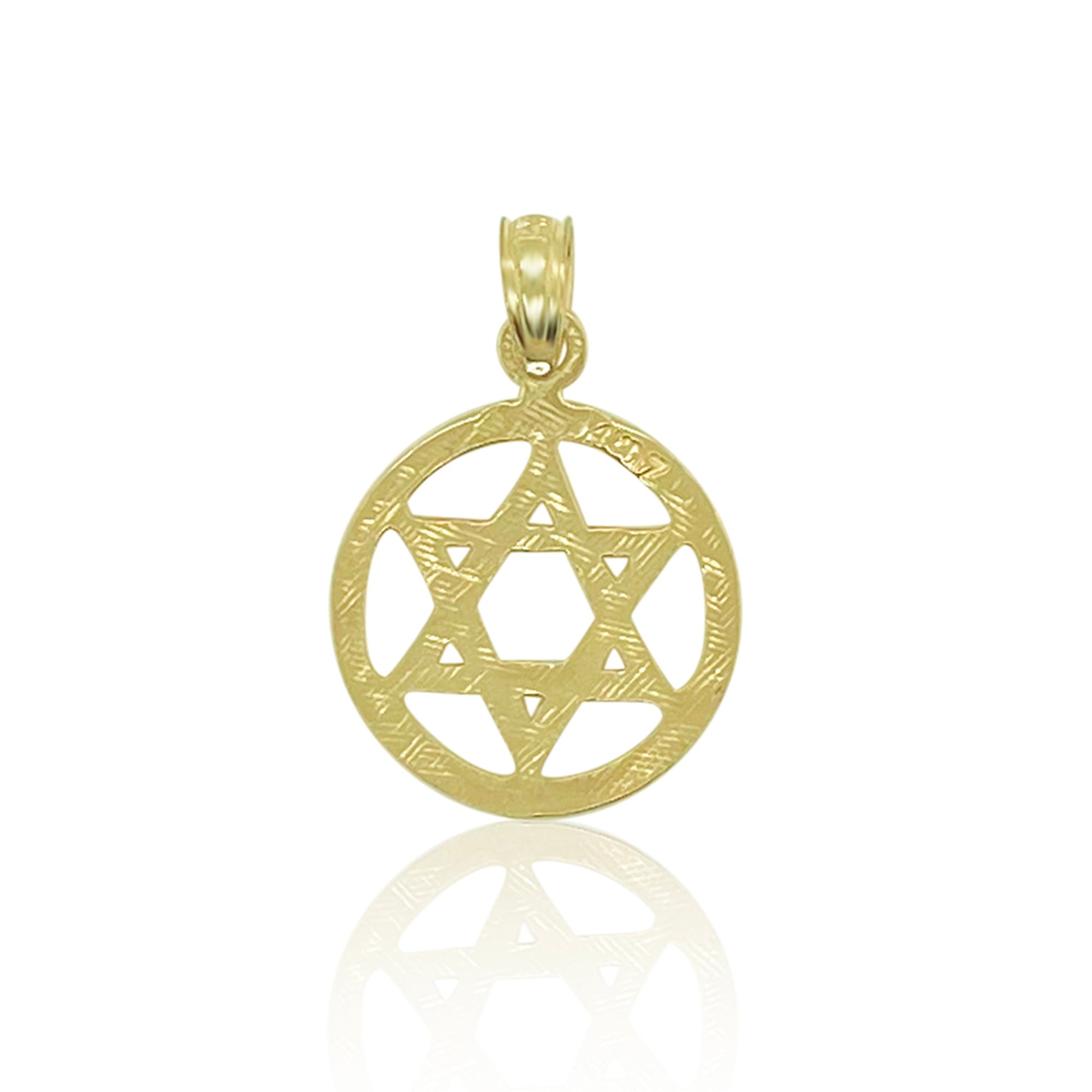 Jewish Star 14Kt Yellow Gold Charm Disc | Yellow Gold