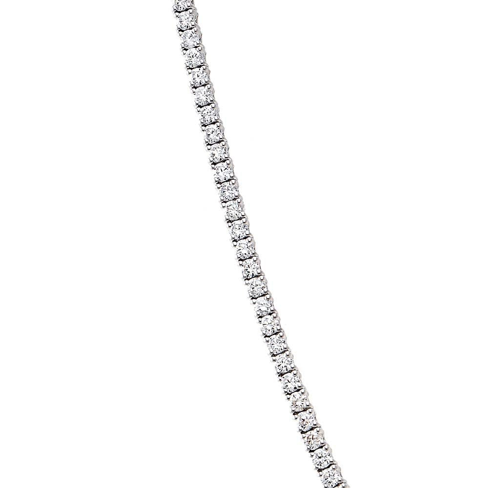14K White Gold / 3CT Lab Grown Diamond Four Prong Tennis Necklace 14K - Adina's Jewels