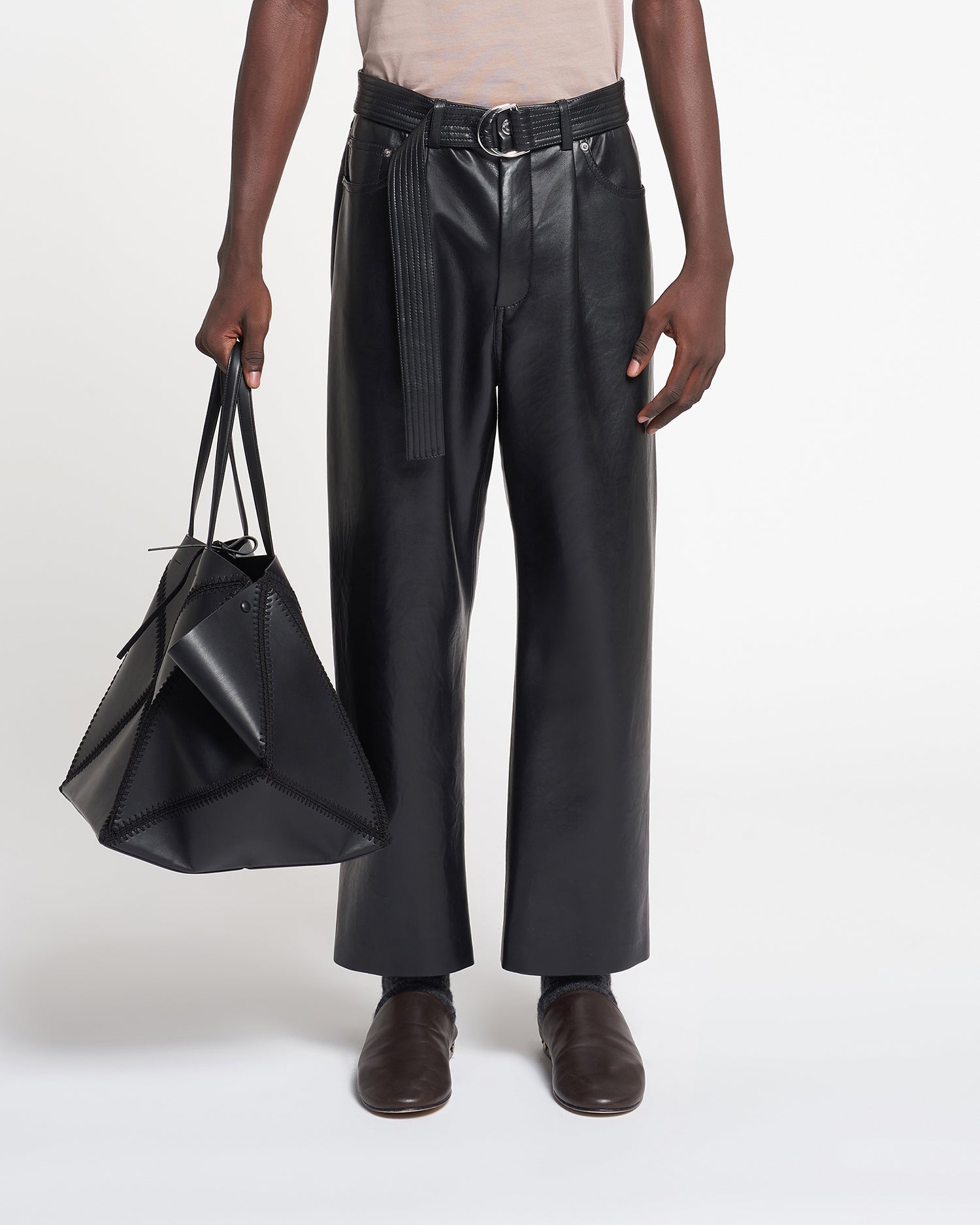 Mens | Ferre Regenerated Leather Pants | Black