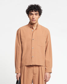 Abbas Washed-Calico Shirt | Rust