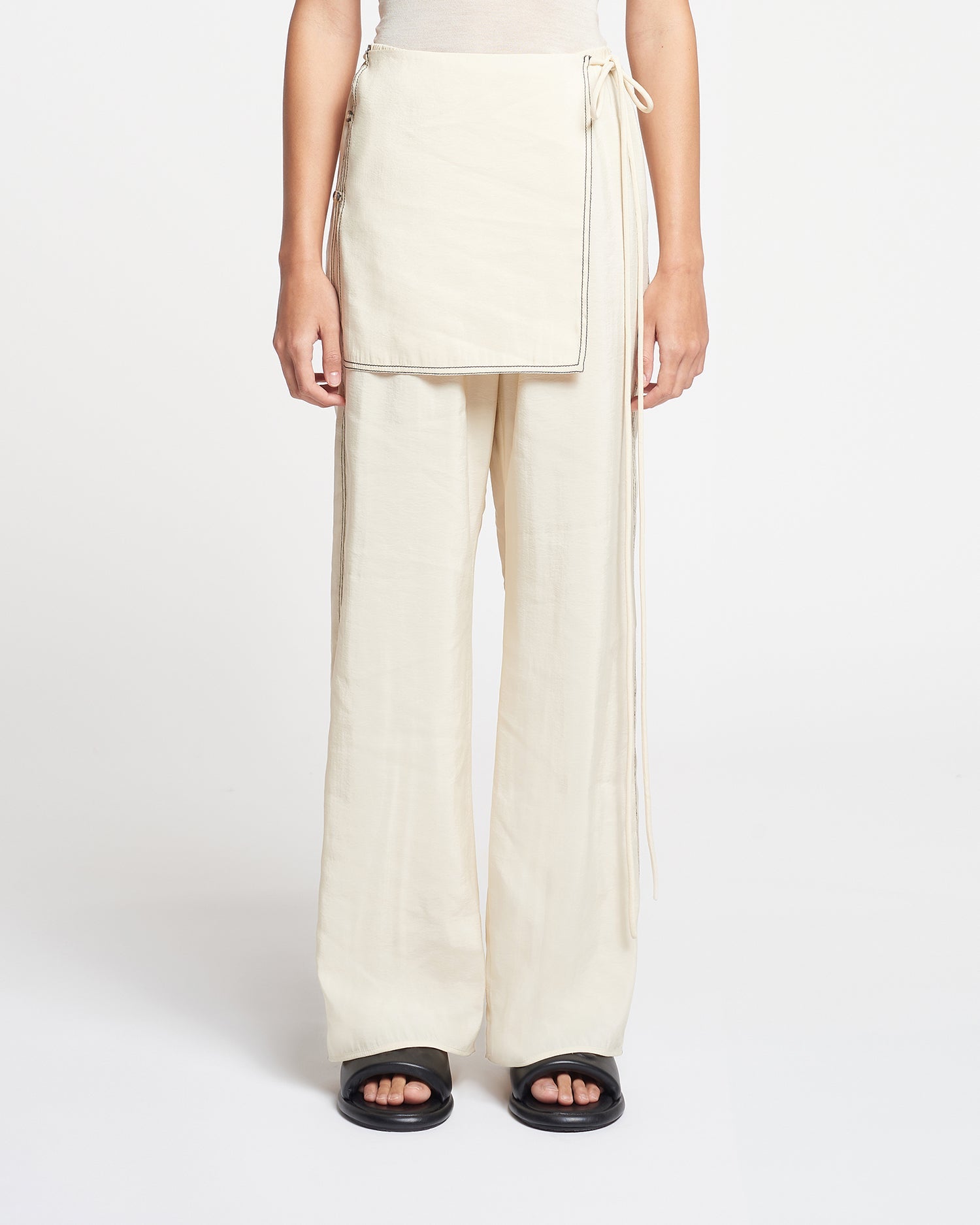 Womens | Evea Glass Poplin Pants | Oat