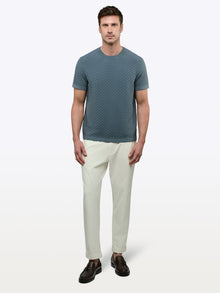 Mens | Riviera Knit Signature-Fit Textured Tee | Naples Blue