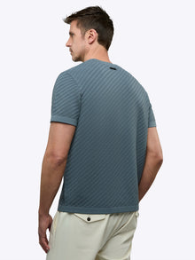 Mens | Riviera Knit Signature-Fit Textured Tee | Naples Blue