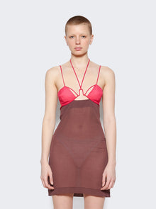 Women | Nensi Dojaka | U Wire Bra Mini Dress | Bitter Chocolate & Hot Pink