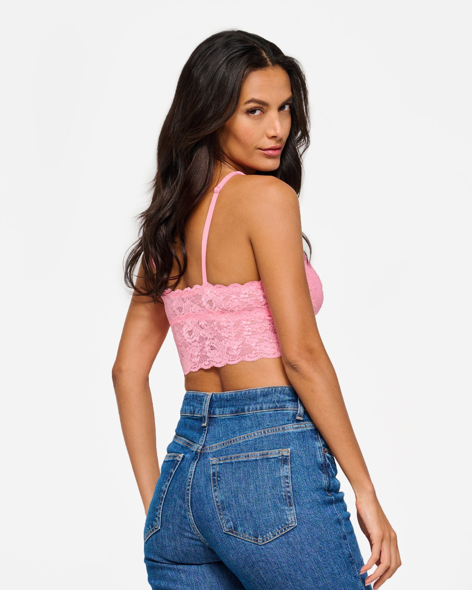 Pink Bralette - Never Say Never Plungie Longline Bralette