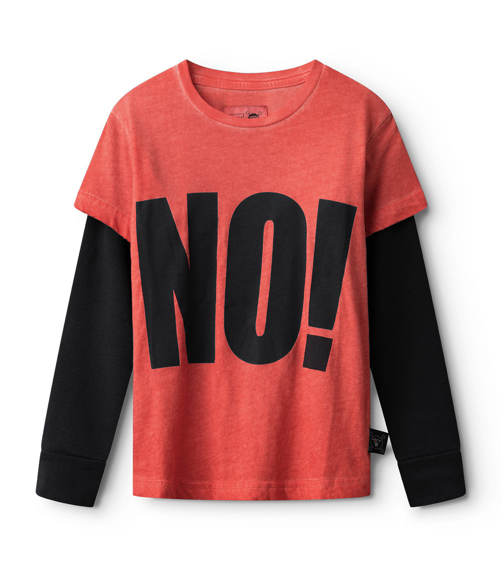 Kid | No! Shirt | Dyed Red