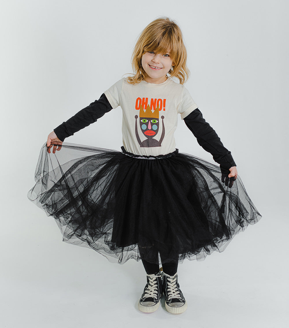 Kid | Crown Jester Tulle Dress | Natural x Black