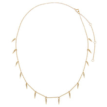  Diamond Pave Spike Dangling Charm Necklace 14K - Adina's Jewels