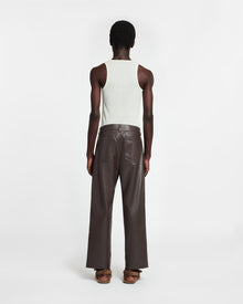 Mens | Quido Regenerated Leather Pants | Coffee Bean