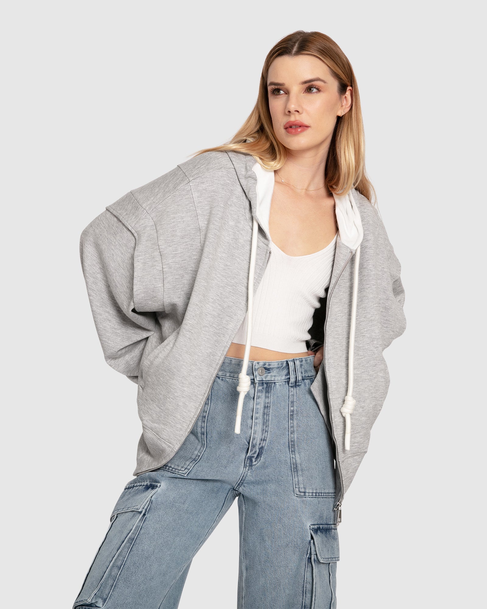 Women | No Ordinary Love Zip Hoodie | Grey Marle