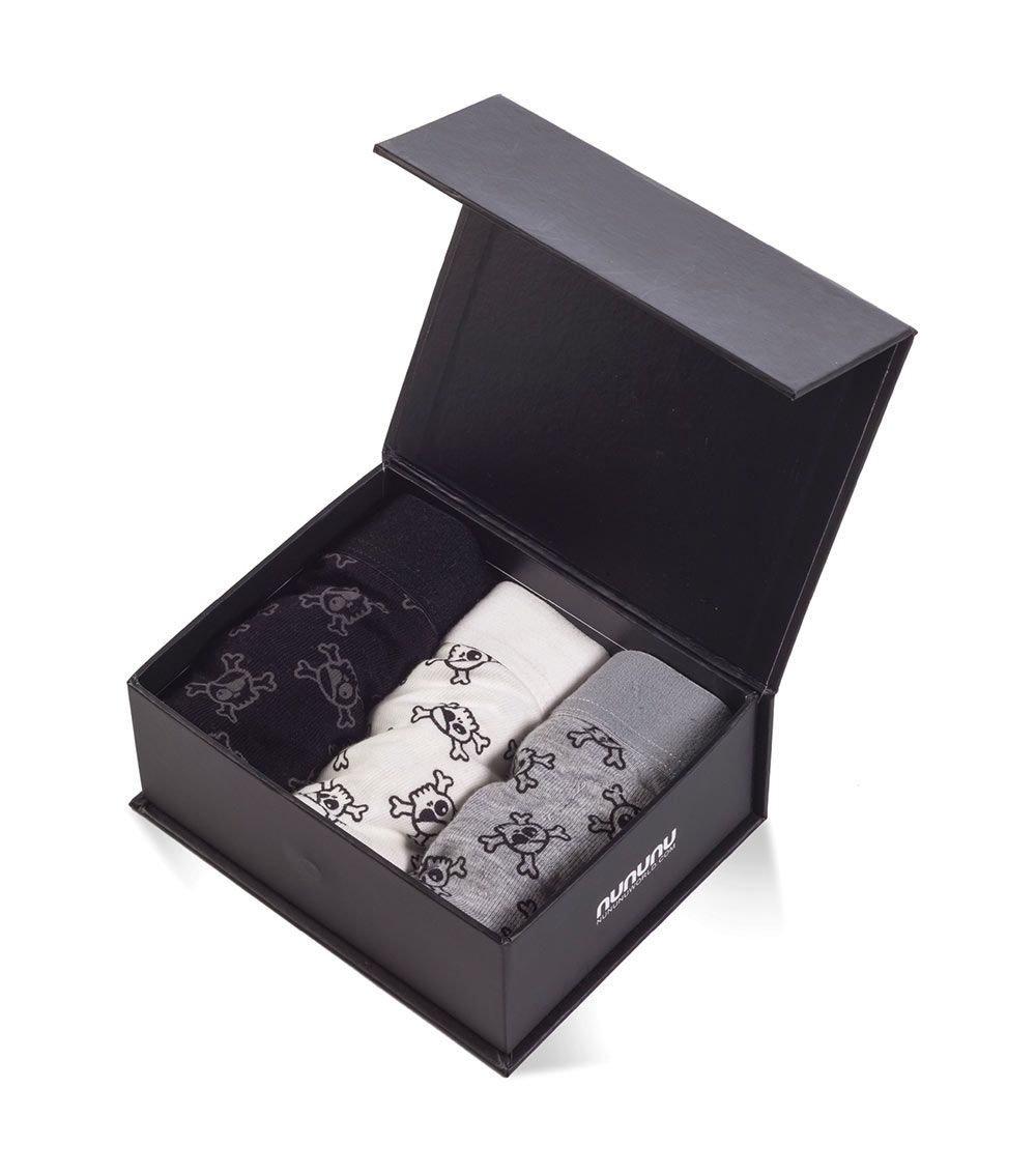 Kid | All Over Skull Boys Underwear | Black x Grey x White