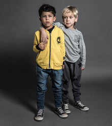 Kid | Embroidered No! Hemmed Shirt | Heather Grey