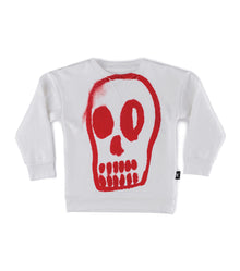 Kid | Painted Dizzy Skull Sweatshirt | White
